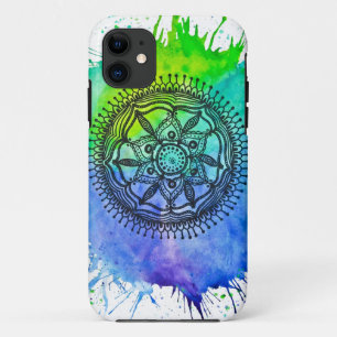 Watercolor Splatter Mandala Vibe iPhone 11 Case