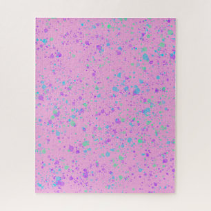 Watercolor Splatter on Pink Puzzle