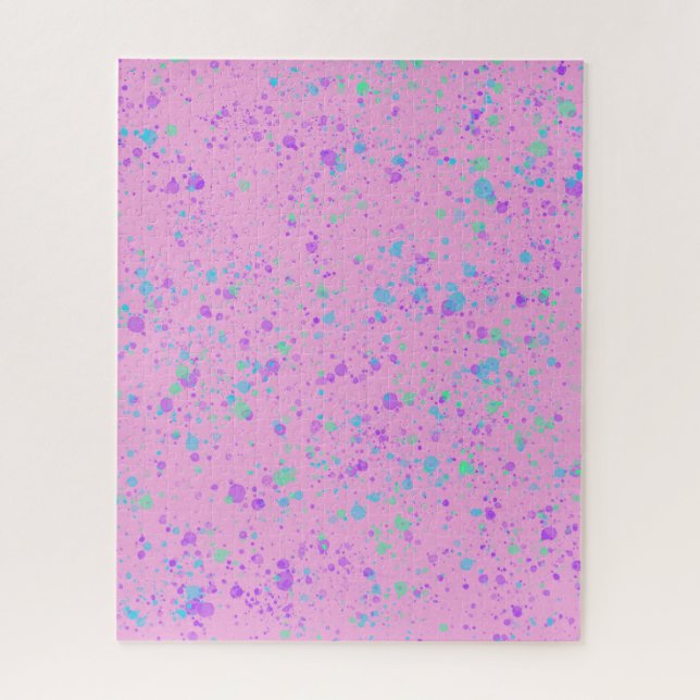 Watercolor Splatter on Pink Puzzle (Vertical)
