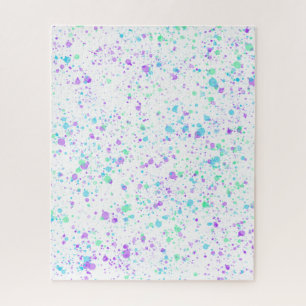 Watercolor Splatter on White Puzzle
