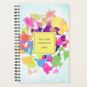 Watercolor Splatters Colourful Abstract Modern Planner
