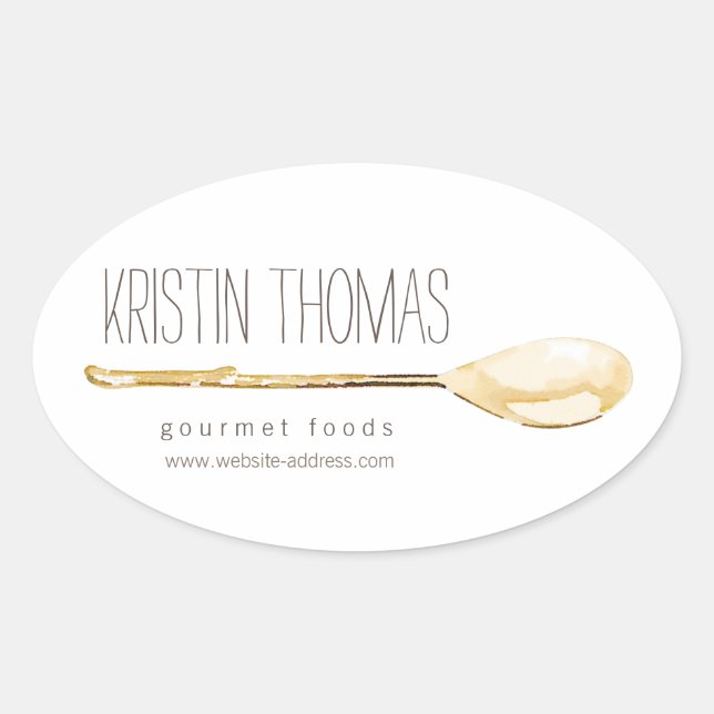 Watercolor Spoon Catering, Chef I Stickers (Front)