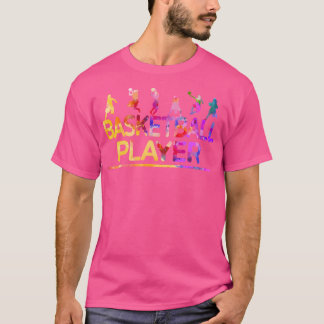 Watercolor Sport Basketball Player T-Shirt
