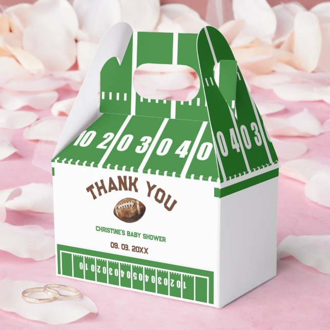 Watercolor Sport Football Baby Shower  Favour Box (Wedding)