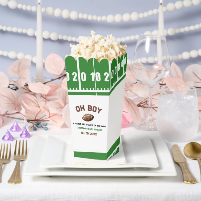 Watercolor Sport Football Baby Shower  Favour Box (Wedding)