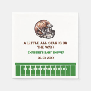 Watercolor Sport Football Baby Shower  Napkin