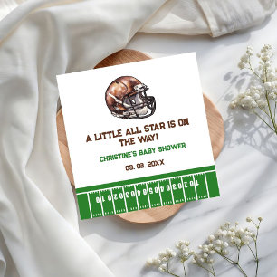 Watercolor Sport Football Baby Shower  Napkin