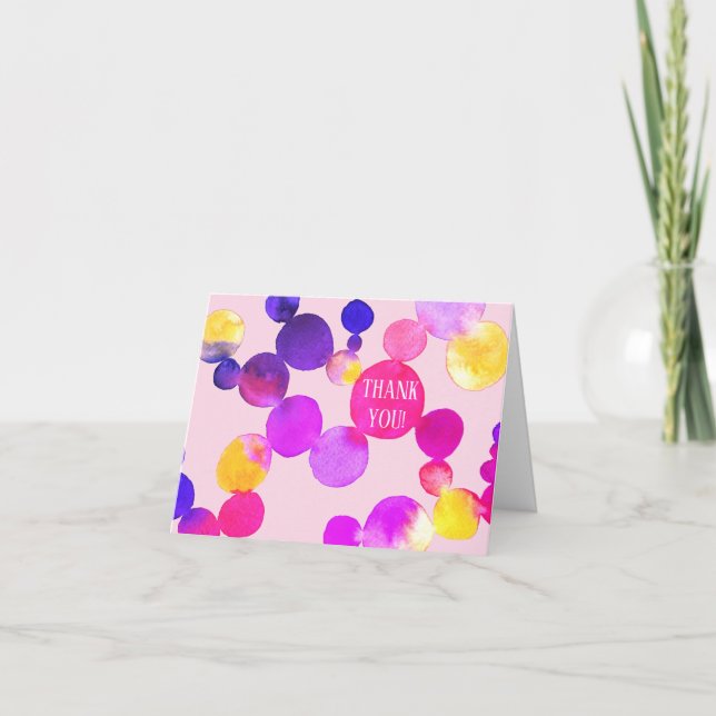 Watercolor Spots and Dots Thank You CUSTOMIZE IT (Front)
