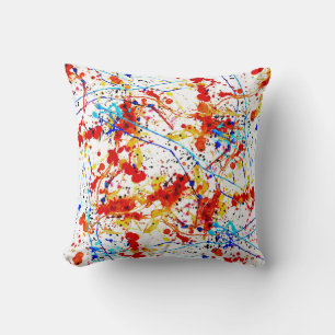 Watercolor Spots White Background Pattern Cushion