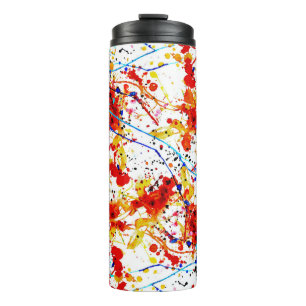 Watercolor Spots White Background Pattern Thermal Tumbler