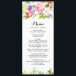 Watercolor Spring Blooms Floral Wedding Menu Card<br><div class="desc">A whimsical and elegant menu card featuring colourful watercolor flowers and foliage. This floral menu card will be perfect for spring and summer weddings and other events. Matching items are available.</div>