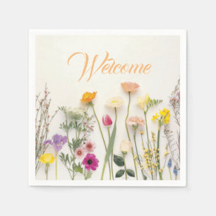 Watercolor spring Blooms Pattern Napkin