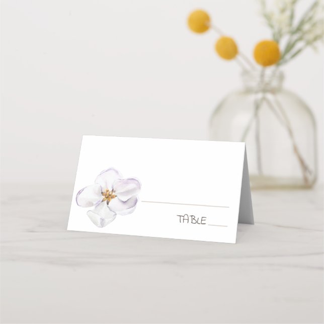 Watercolor Spring Blossom minimalistic Name Place Card (Front)