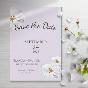 watercolor spring blossom Save the date