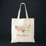 Watercolor Spring Blush Pink Blooms Floral Name Tote Bag<br><div class="desc">Carry a little spring with you wherever you go! This Watercolor Blush Pink Blooms Tote Bag features a soft, romantic floral design that’s both elegant and cheerful. ✨ Personalised with your name, this tote makes the perfect gift for bridesmaids, moms, teachers, or anyone who deserves something beautiful and practical. Lightweight...</div>