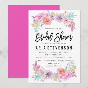 Watercolor Spring Bridal Shower Invitation