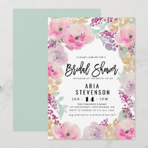 Watercolor Spring Bridal Shower Invitation
