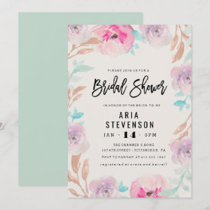 Watercolor Spring Bridal Shower Invitation