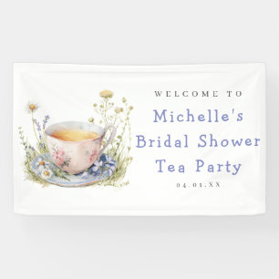 Watercolor Spring Bridal Shower Tea Party Welcome Banner