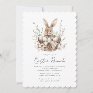 Watercolor Spring Bunny Easter Brunch Invitation