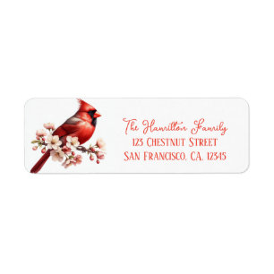 Watercolor Spring Cherry Blossom Northern Cardinal