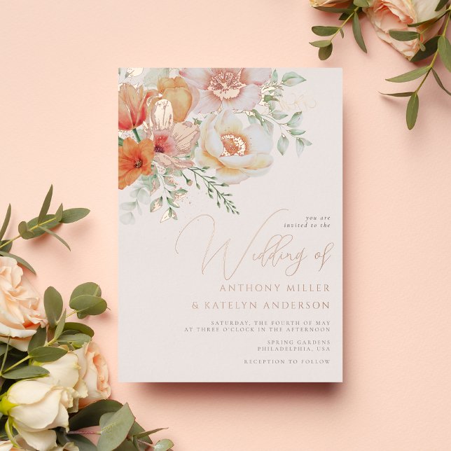 Watercolor Spring Coral Peach Pink Floral Wedding (Creator Uploaded)