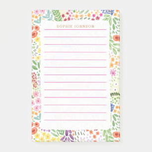 Watercolor Spring Cute Flowers Floral Pretty Girly Post-it Notes