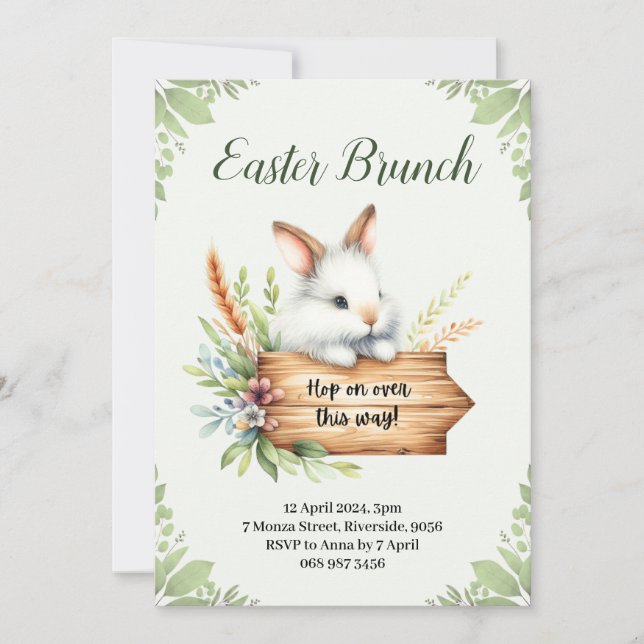 Watercolor Spring Easter Invitation (Front)