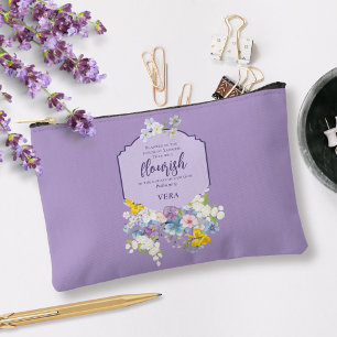 Watercolor Spring Floral Bible Verse Personalised Accessory Pouch