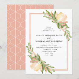 Watercolor Spring Floral Botanical Wedding Invitation