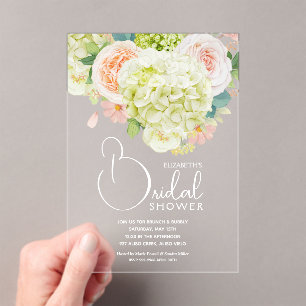 Watercolor Spring Floral Bridal Shower Acrylic Invitations