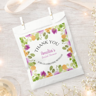 Watercolor Spring Floral Bridal Shower Favour Bags