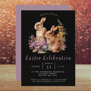 Watercolor Spring Floral Easter Celebration Party Invitation