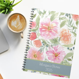 Watercolor Spring Floral Notebook