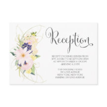 Watercolor Spring Floral Wedding Reception Cards