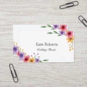 Watercolor spring florals business card   florist