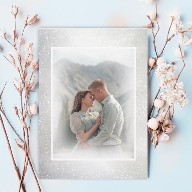 watercolor spring flower photo wedding invitation (Creator Uploaded)