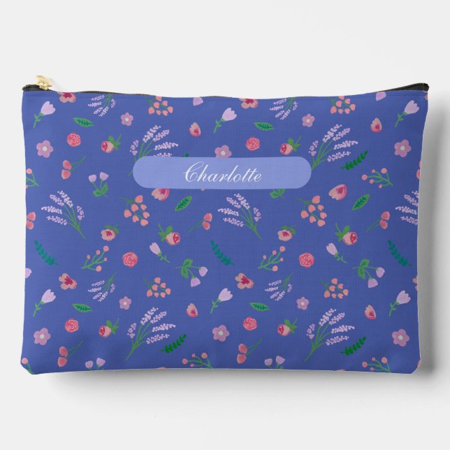 watercolor spring flowers accessory pouch (Front)