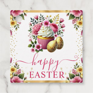 Watercolor Spring Flowers Cupcake Easter Favour Tags
