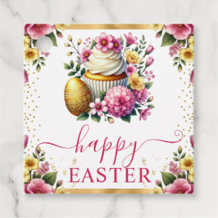 Watercolor Spring Flowers Cupcake Easter Favour Tags