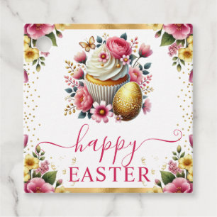 Watercolor Spring Flowers Cupcake Easter Favour Tags