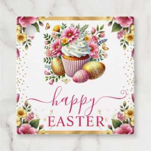 Watercolor Spring Flowers Cupcake Easter Favour Tags