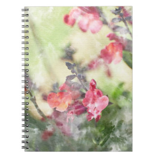 Watercolor spring flowers notebook