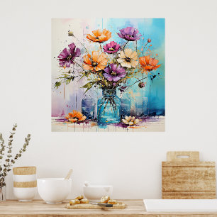 Watercolor Spring Flowers Poster