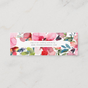 Watercolor Spring Flowers Website RSVP Enclosure Mini Business Card