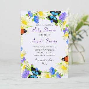 Watercolor Spring Framed Baby Shower Invitation