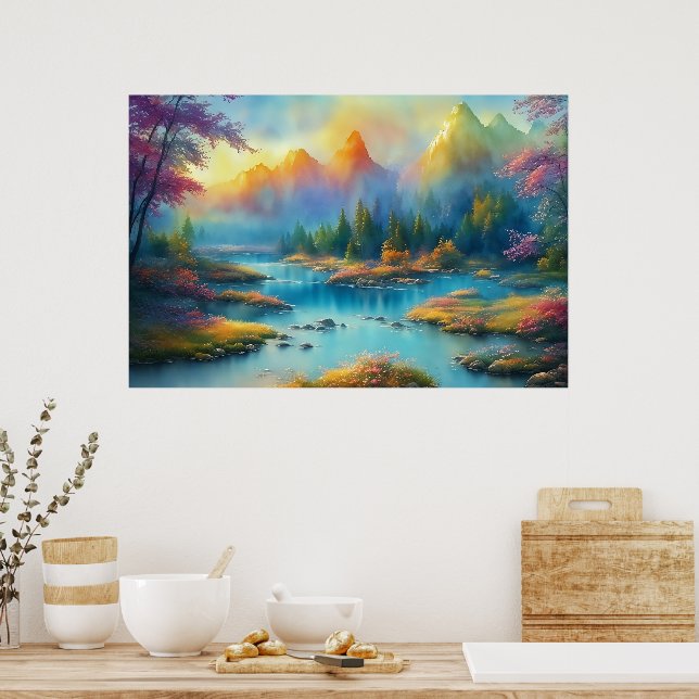 Watercolor Spring Landscape Poster (Kitchen)