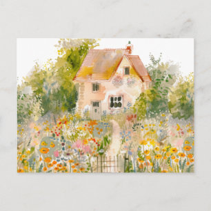 Watercolor Spring Nature Colourful Hand drawn  Postcard