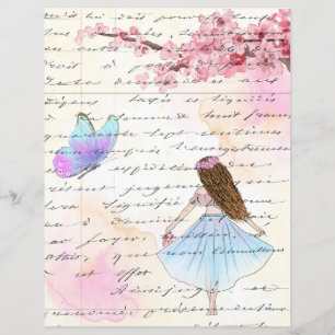 Watercolor spring pretty elegant scrapbooking card