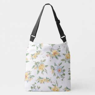 Watercolor Spring Sunflowers & Daisies Design Crossbody Bag